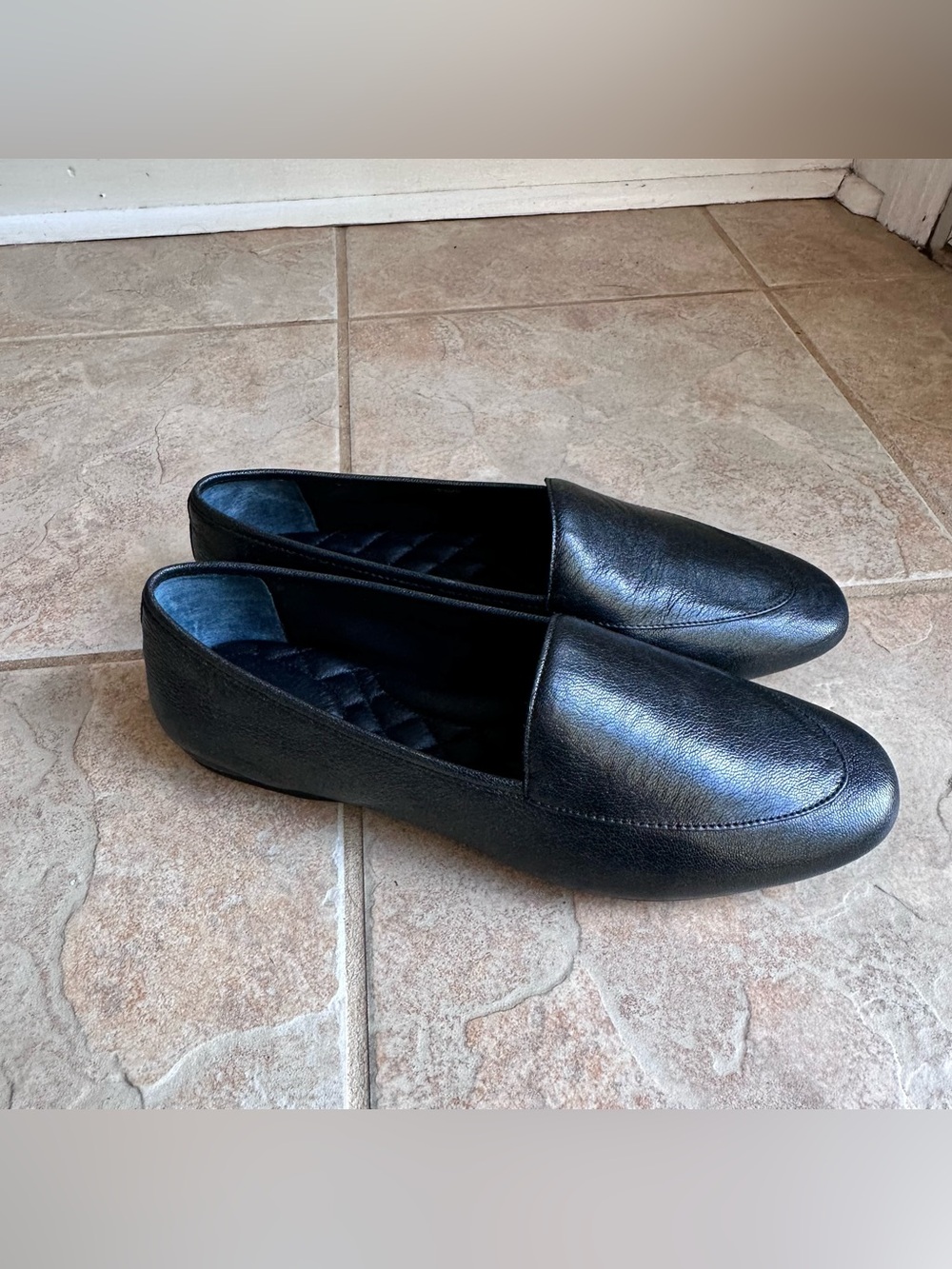 NEW Birdies Vesper Black Leather Slip On Shoes Loafers Flats
